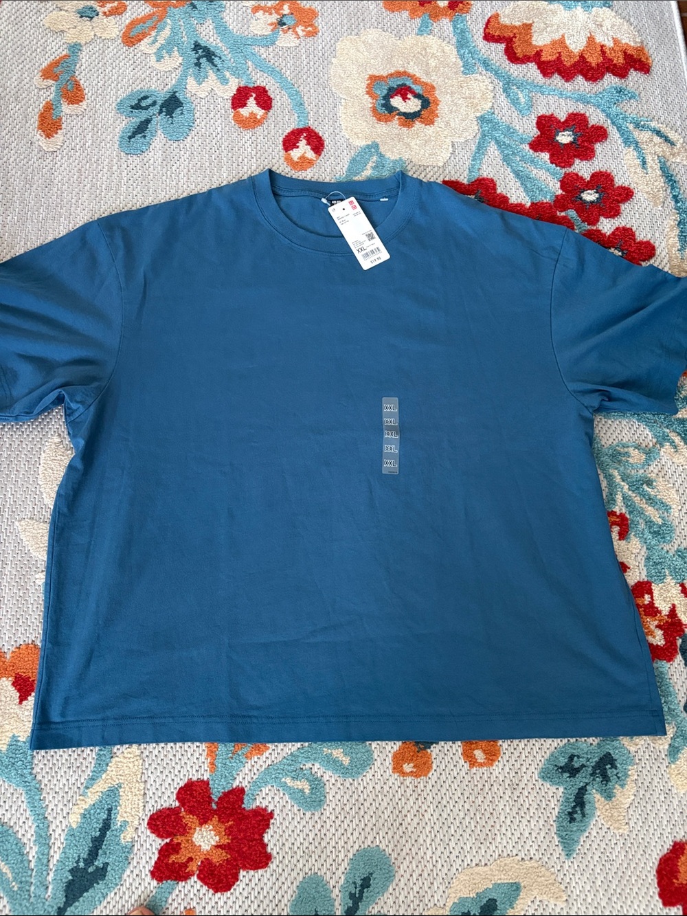 Uniqlo Men's Crewneck T-Shirt — Teal Blue
